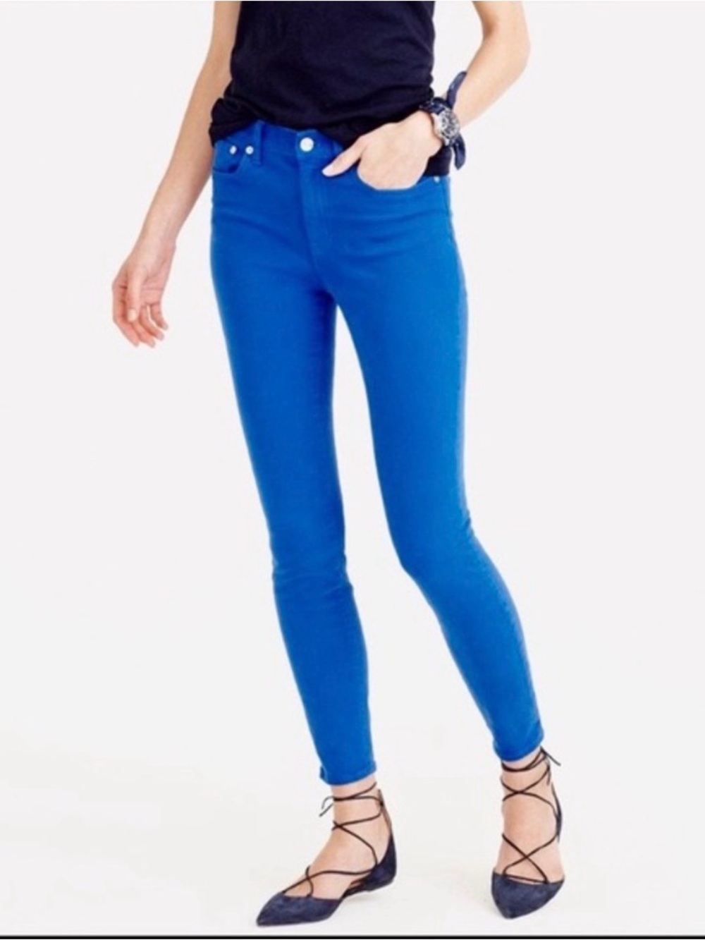 J Crew Lookout High Rise Skinny  Aqua Haze Denim Jeans Size 29
